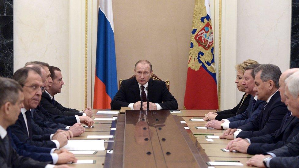 President Putin chairing Russian Security Council, 24 Feb 16