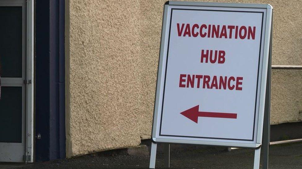 Vaccination hub sign