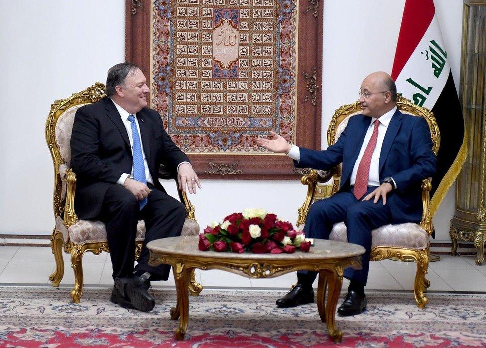 Mike Pompeo and Barham Salih