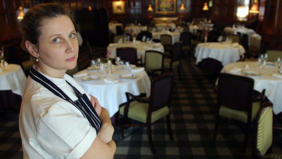 Angela Hartnett at The Connaught Dining Rooms, London, in 2003