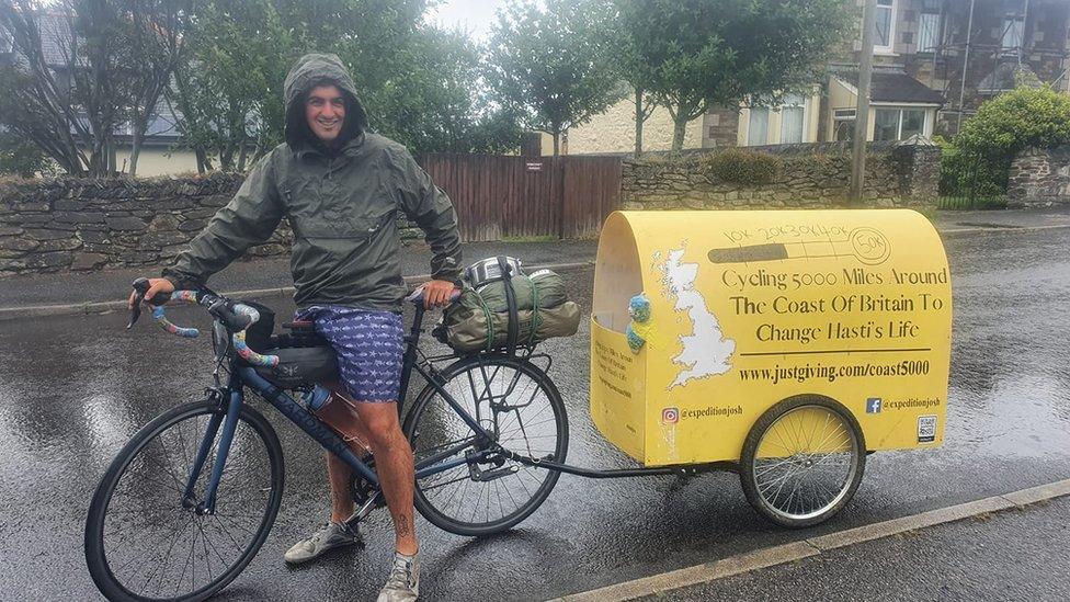 Josh Garman and his smaller trailer