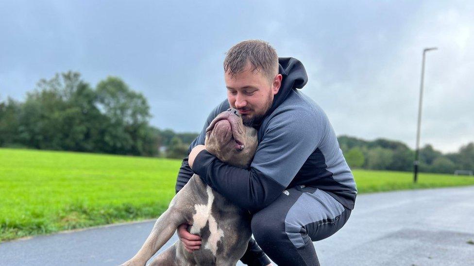 Dylan with his XL Bully Bruce