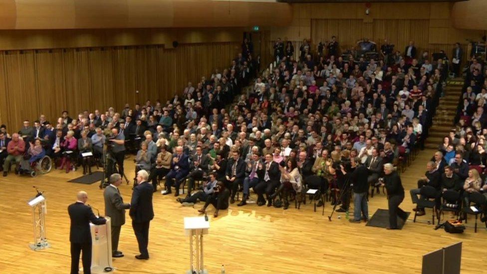 Audience at the debate between Nigel Farage and Carwyn Jones