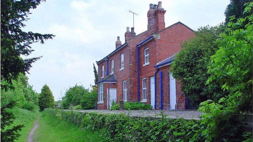 The former Beverley to York railway line at Cherry Burton