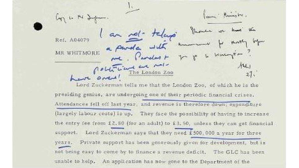 Margaret Thatcher's note