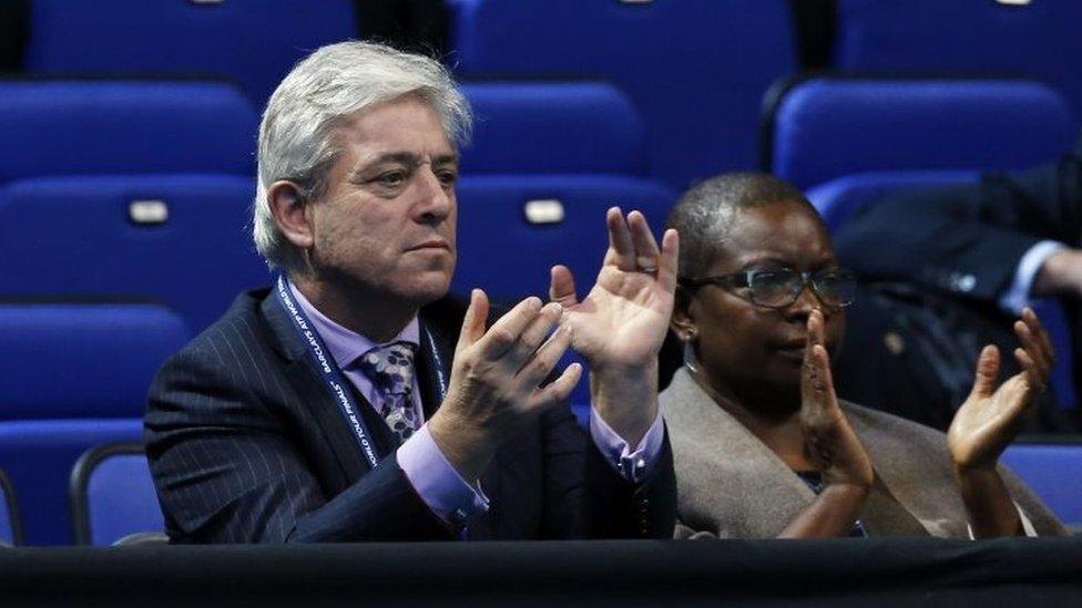 John Bercow watches tennis