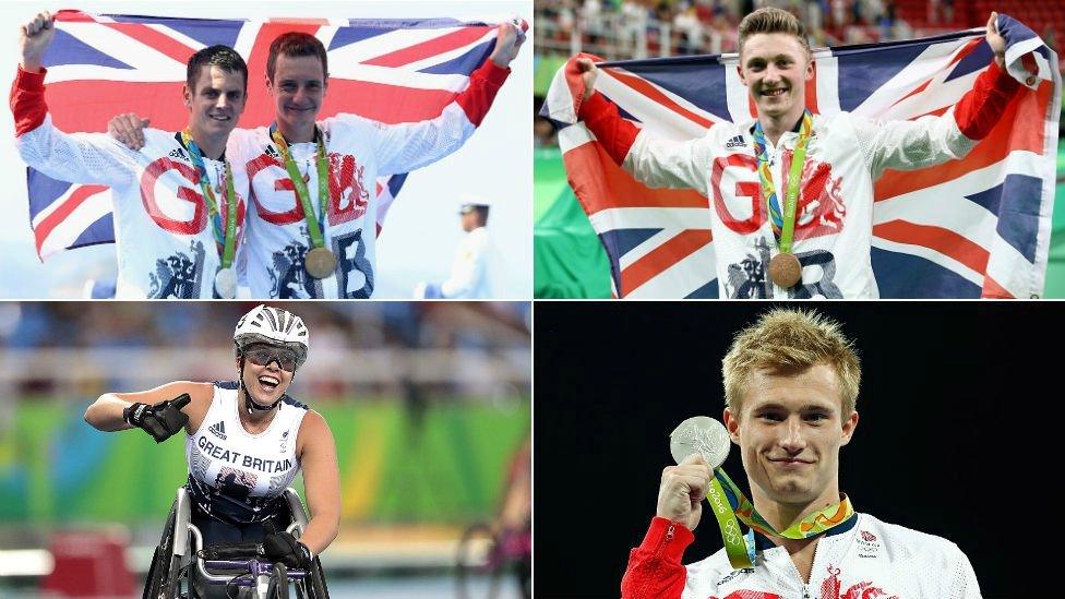 Jonny and Alistair Brownlee, Nile Wilson, Jack Laugher, Hannah Cockroft