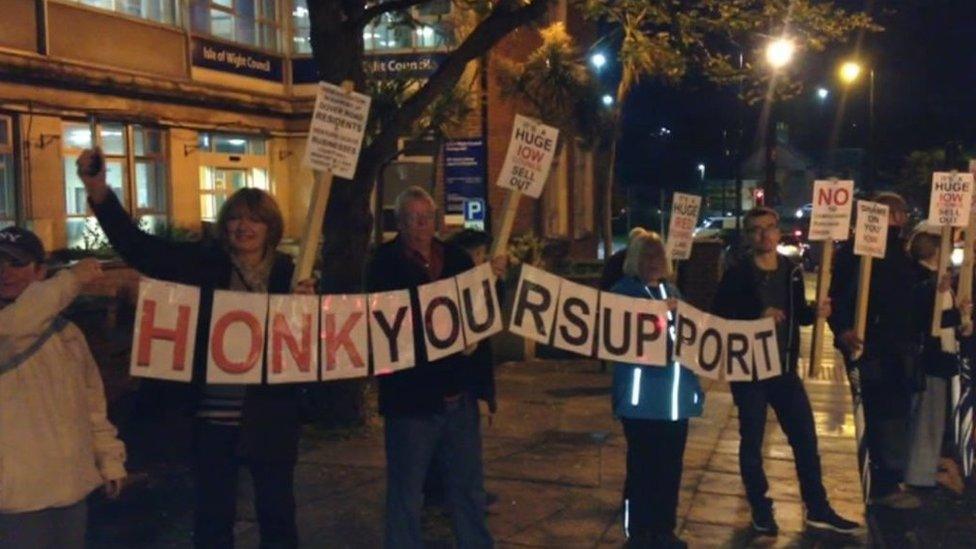 Protest over East Cowes compulsory orders