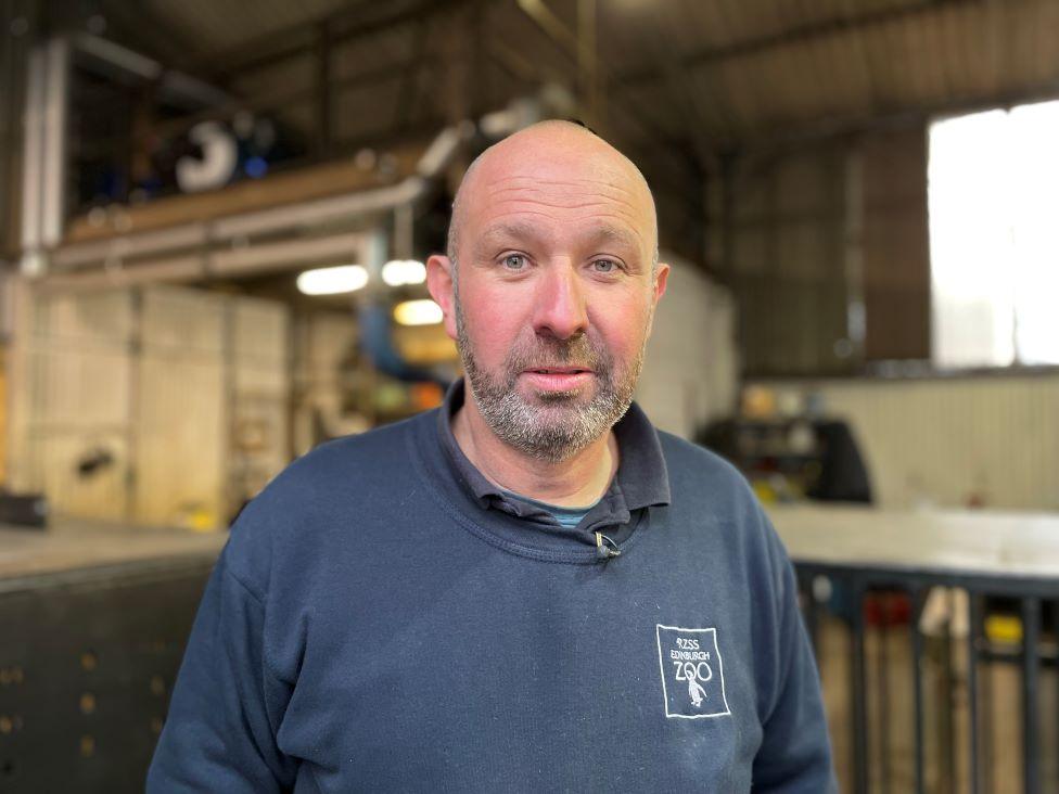 Rab Clark, the zoo's blacksmith, has built two bespoke metal crates