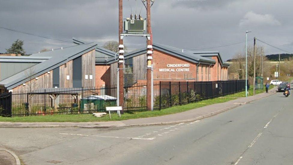 Google image of the outside of Cinderford Medical Centre