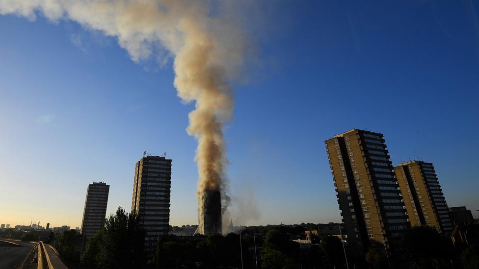 The A40 - a major route in and out of London - was closed both ways as rush hour began with smoke continuing to pour out of the building