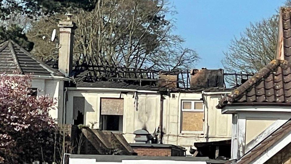 Aftermath of fire at derelict building in Norwich