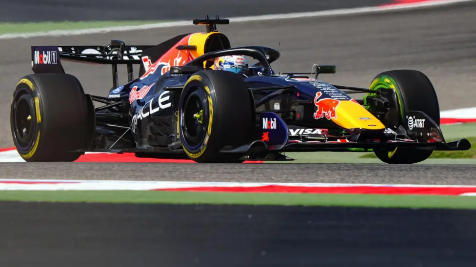 Red Bull's Max Verstappen on track during pre-season testing in Bahrain
