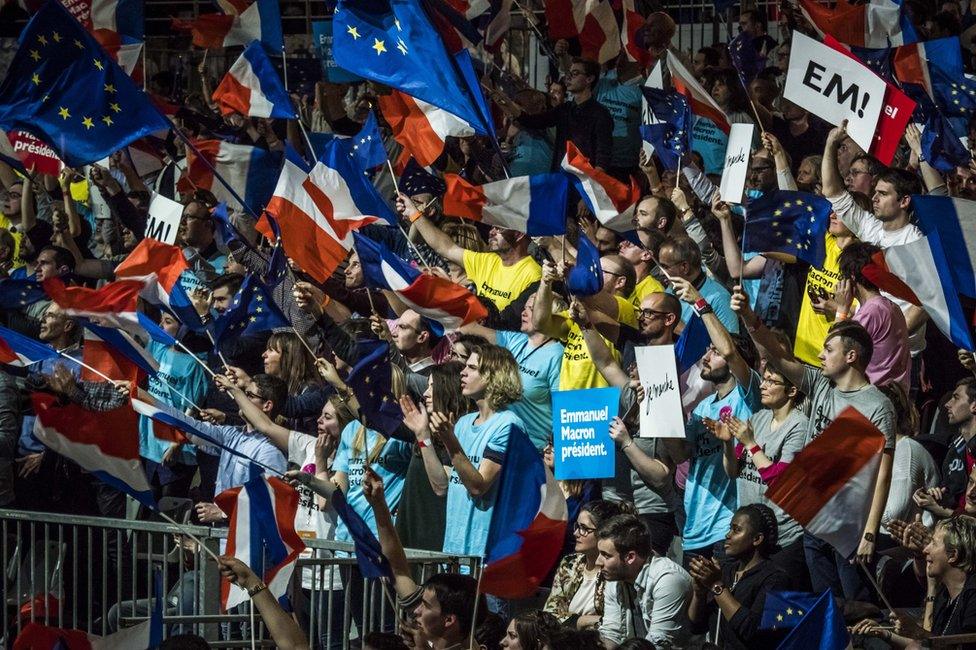 Emmanuel Macron supporters in Lyon, 4 February