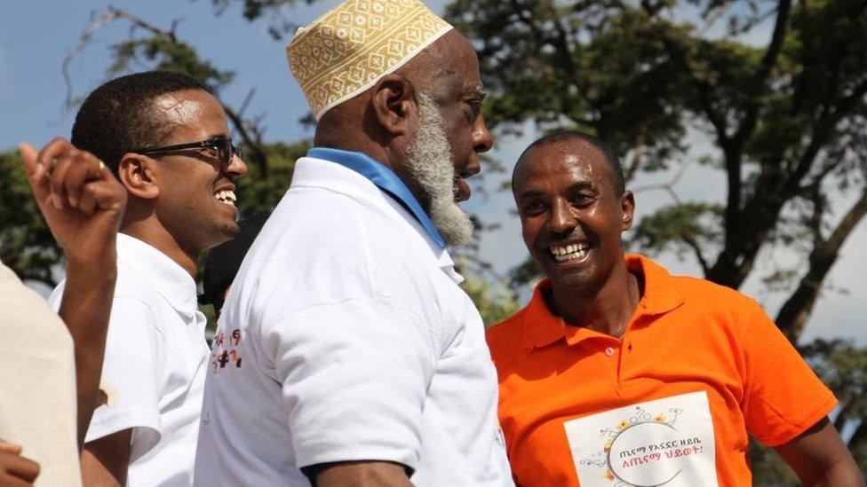 People taking part in walk in Addis Ababa