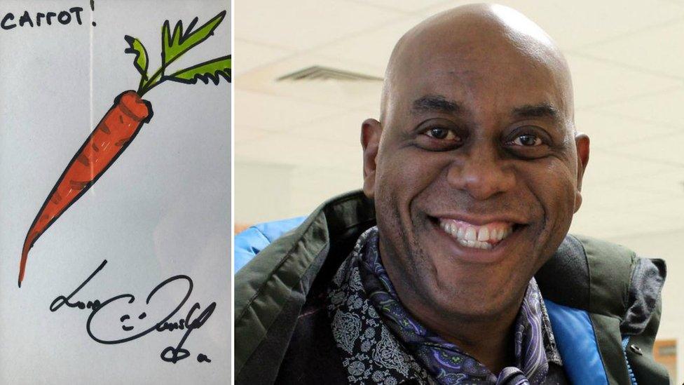 Ainsley Harriott and his drawing