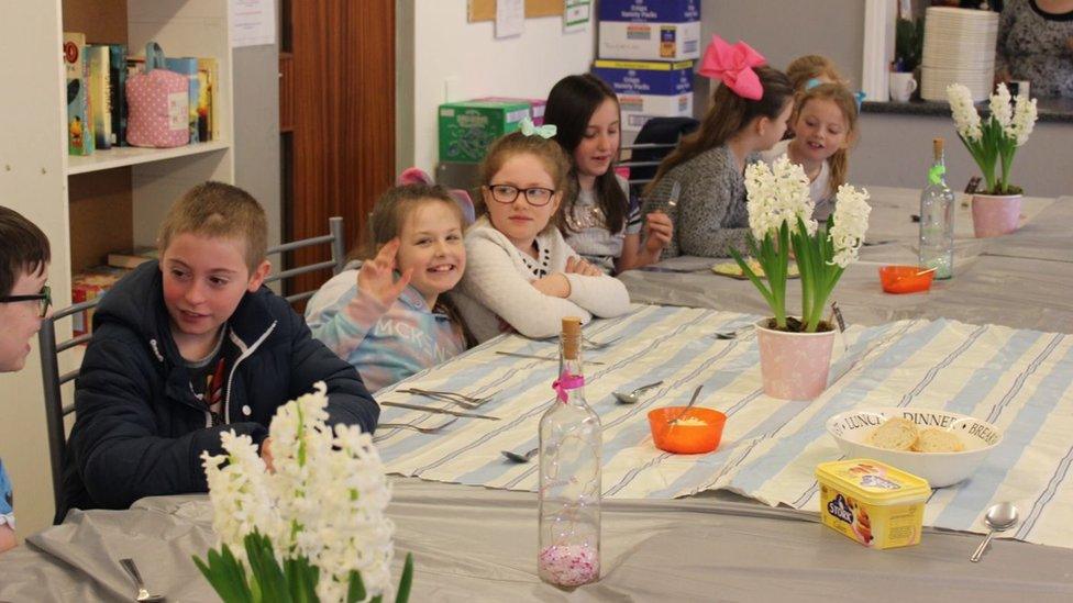 Children at breakfast at a Feeding Britain holiday project earlier this year