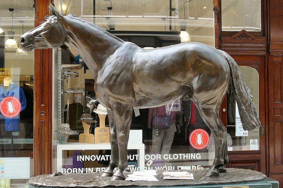 Red Rum statue in Southport