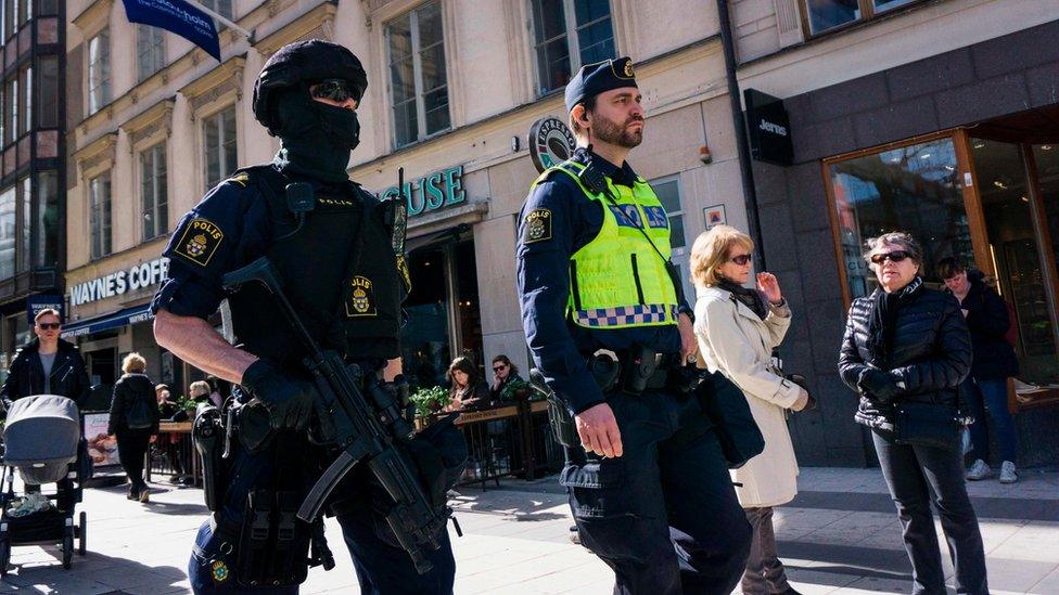 Police officers in Stockholm