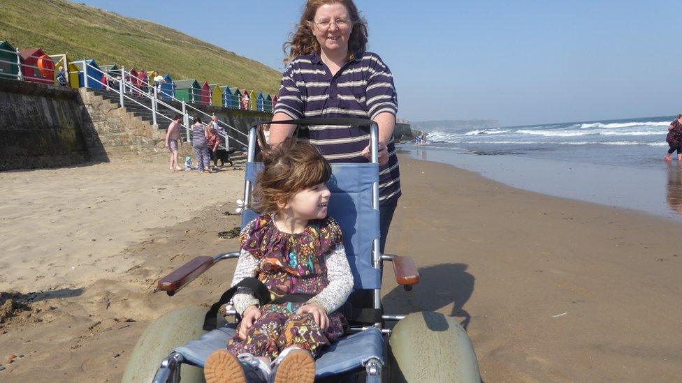 Lorna and her daughter Emily-May on the beach