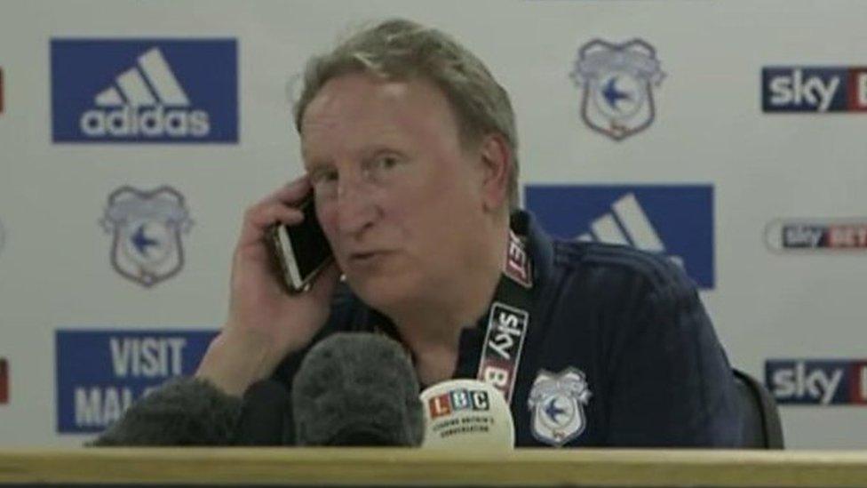 Neil Warnock on the phone