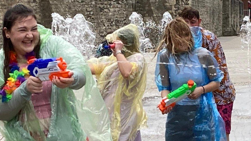 Songkram water fight