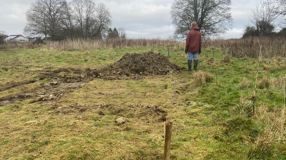 The field after being used for grave digging