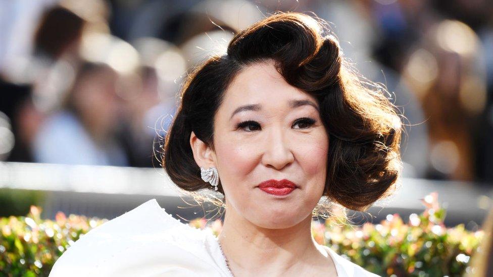 Host Sandra Oh attends the 76th Annual Golden Globe Awards at The Beverly Hilton Hotel on January 6, 2019