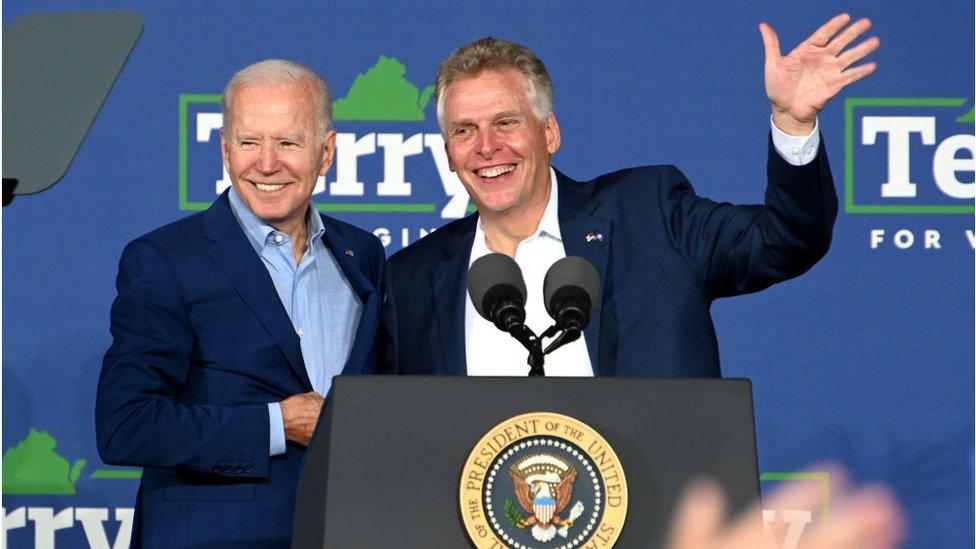 Joe Biden and Terry McAuliffe