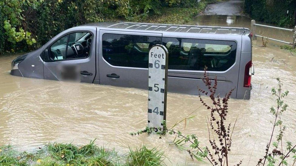 Flooding on Middle Street, Clavering