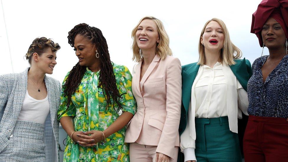 Blanchett with fellow Cannes jurors (left-right) Kristen Stewart, Ava DuVernay, Lea Seydoux and Khadja Nin