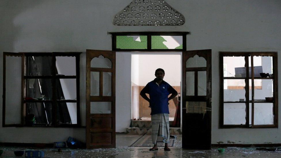 A Muslim man at the Al-Masjidul Hudha mosque