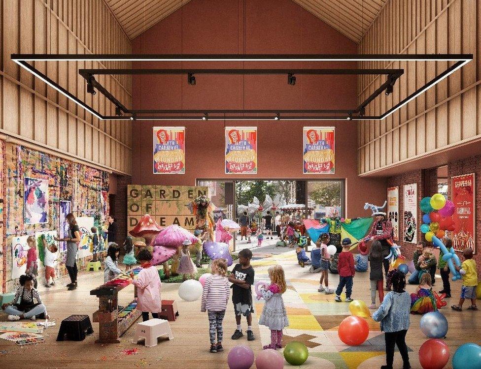 Inside a proposed children's activity centre