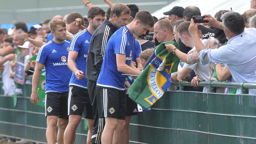 Northern Ireland players have been interacting with supporters at training sessions in France