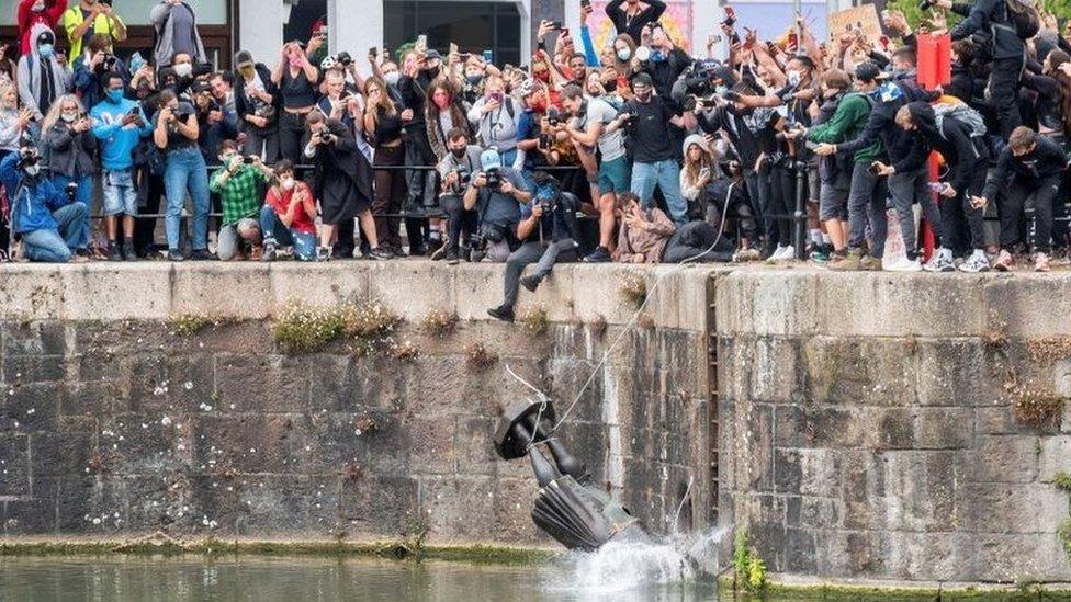 Edward Colston statue thrown into Bristol Harbour in June 2020