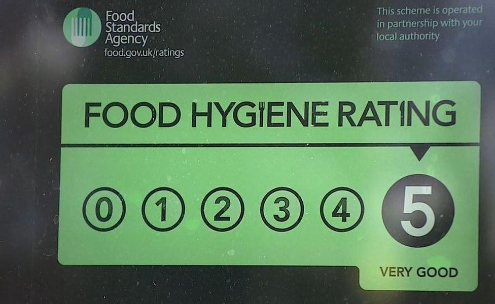 A Food Hygiene Rating sticker