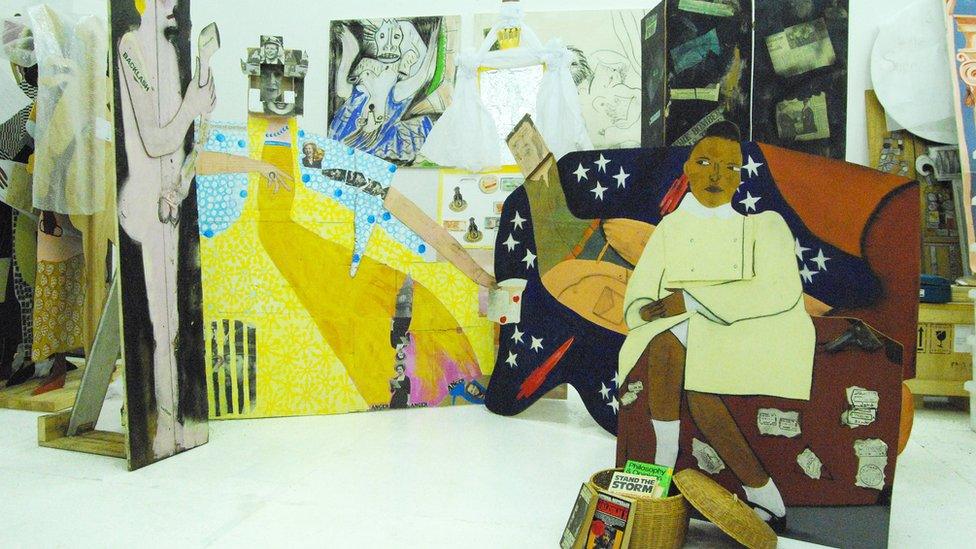 A Fashionable Marriage by Lubaina Himid (1986)