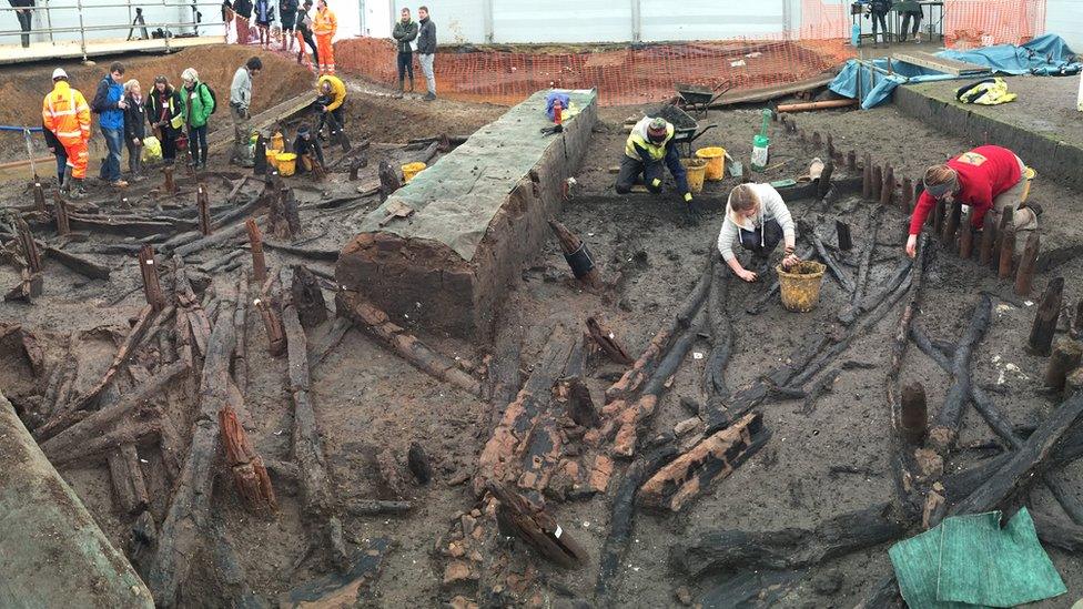 The Must Farm quarry Bronze Age excavation site in Cambridgeshire.