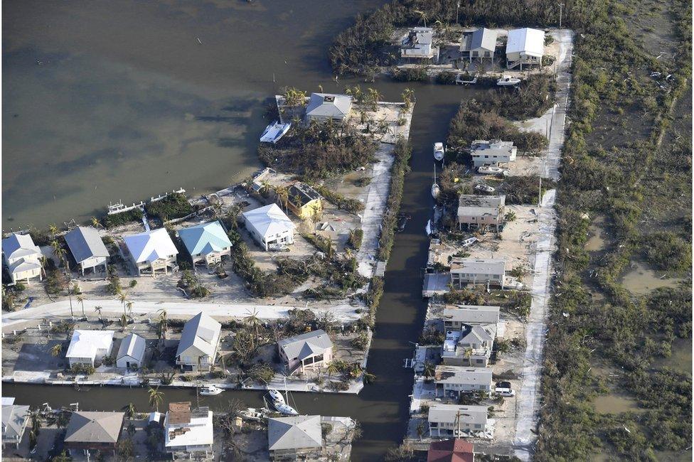 Storm damage on the Florida Keys, 11 September