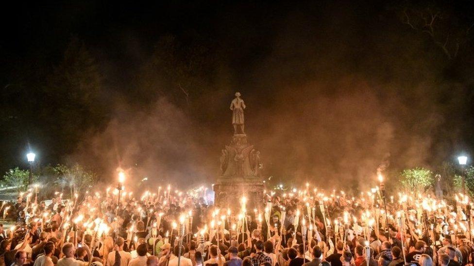 White nationalists at Charlottesville, August 2017