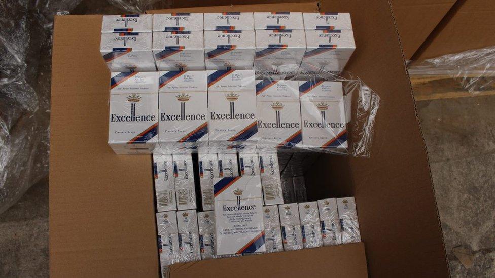 They seized 1.6m branded cigarettes which they believe to be counterfeit goods