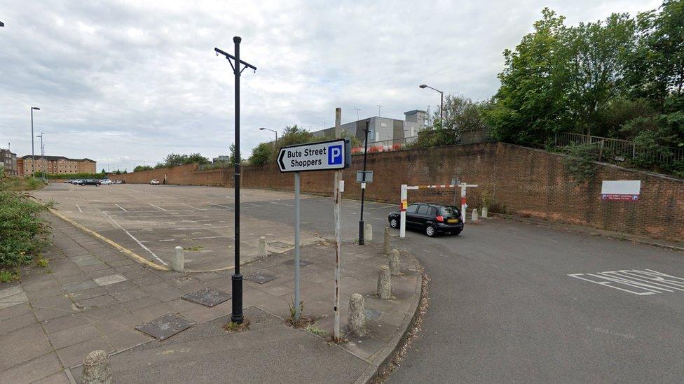 Entrance to Bute Street car park