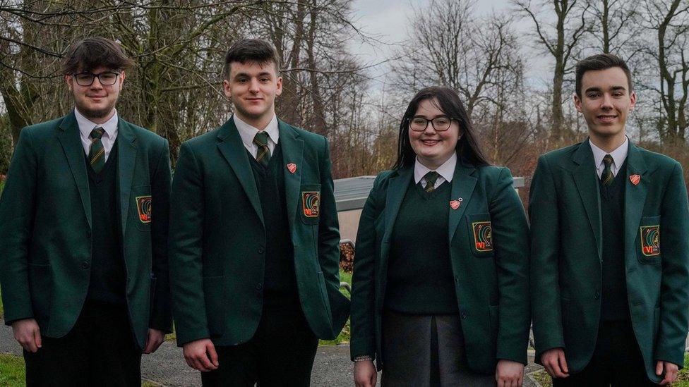 Jacob, Louis, Terri-Anne and Jack from Lagan College, Belfast