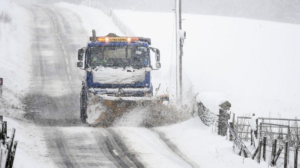 A snow plough at Spittal of Glenshee