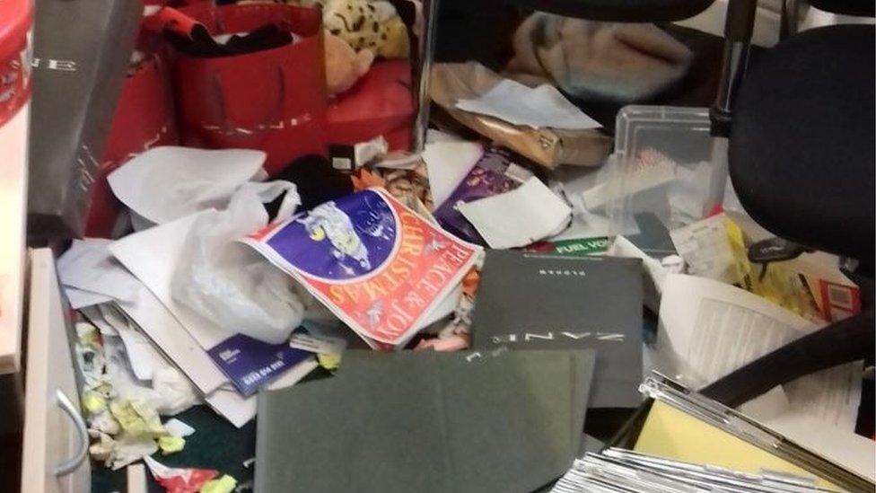 Three Crowns Centre food bank's trashed office