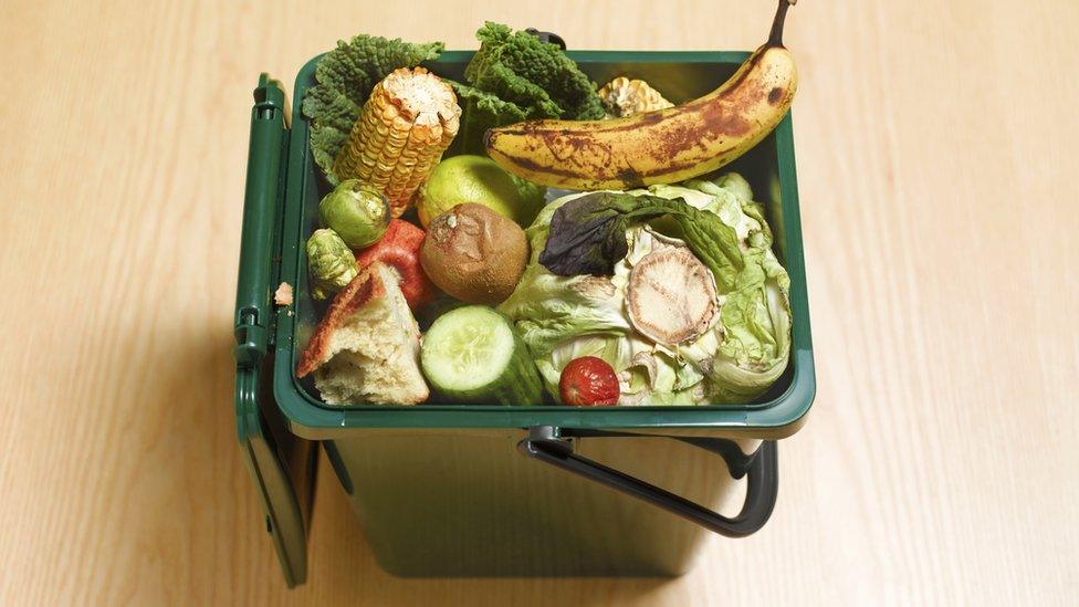 Food waste in a bin