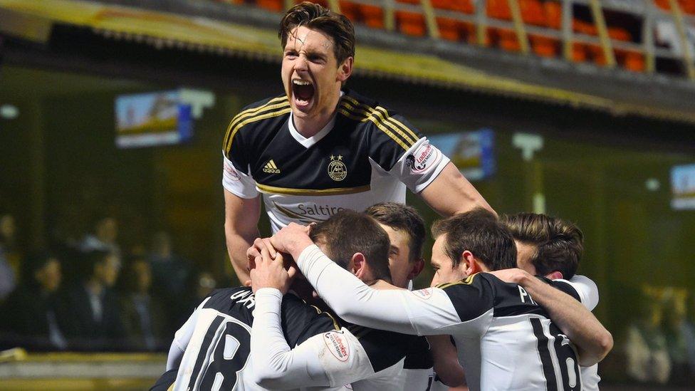 Aberdeen players celebrating