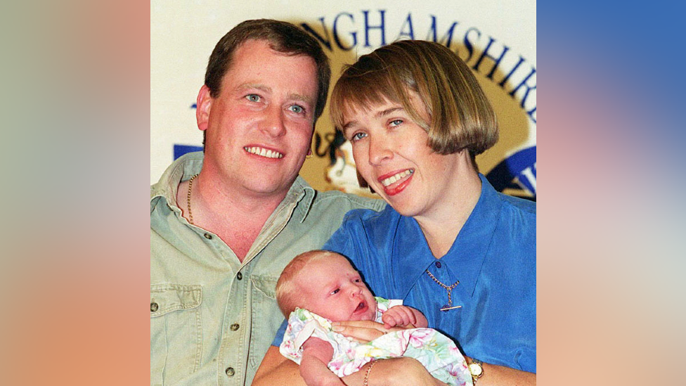 Roger and Karen Humphries reunited with baby Abbie in July 1994