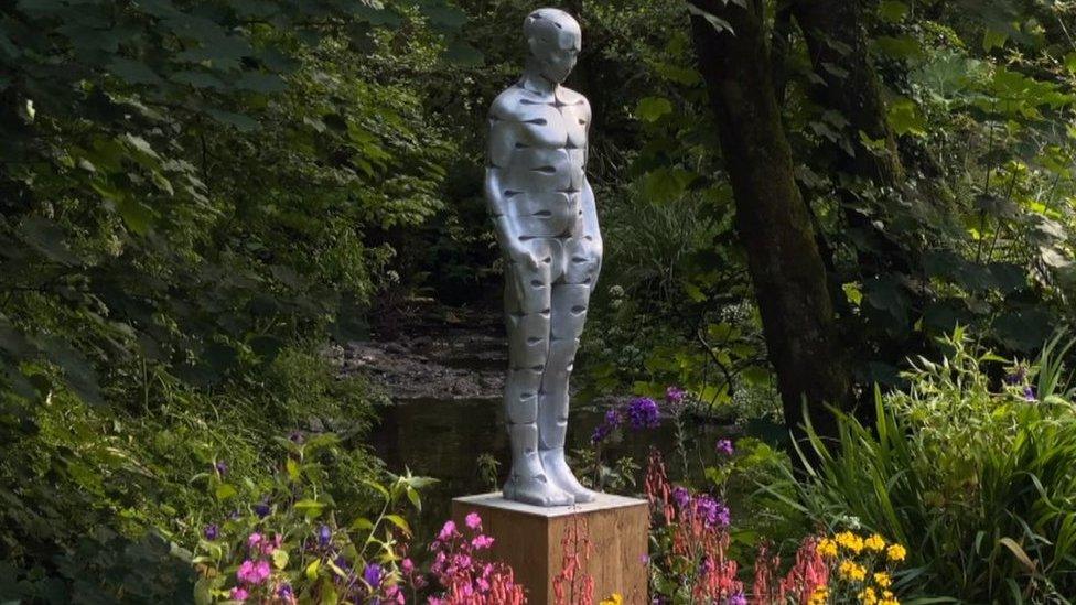 A statue in the In Harmony exhibition at Broomhill Estate, Devon