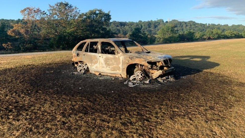 Burnt-out car